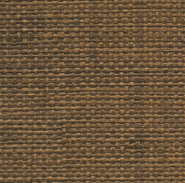 Le Embossed Raffia David Copperfield - Dark Brown Commercial Wallcovering | Koroseal