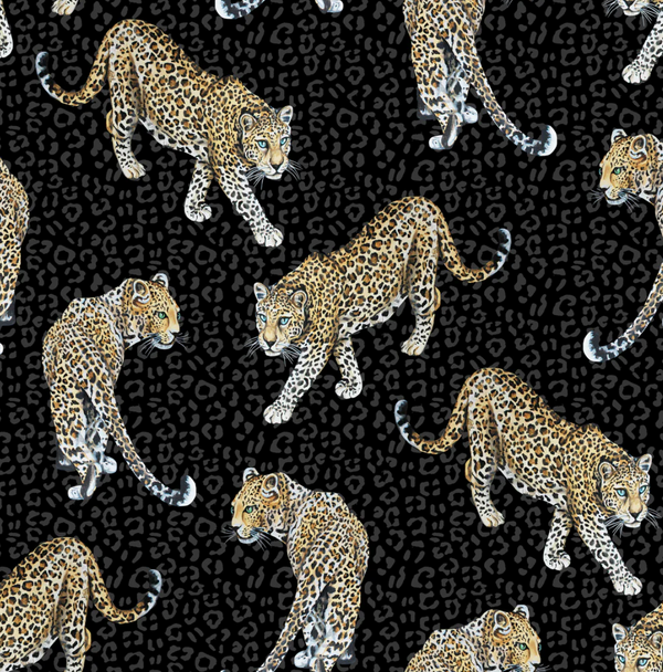 All Over Leopard Charcoal Wallcovering | Graduate Collection