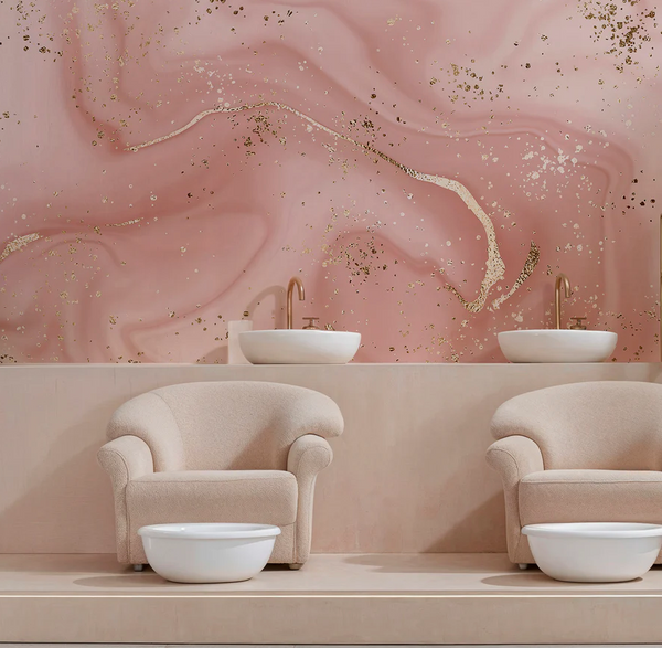 Rosé Luxe Mural Contemporary | Architectural Wallcoverings
