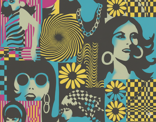 Hollywood Ladies 1970's Pop Art | Architectural Wallcoverings