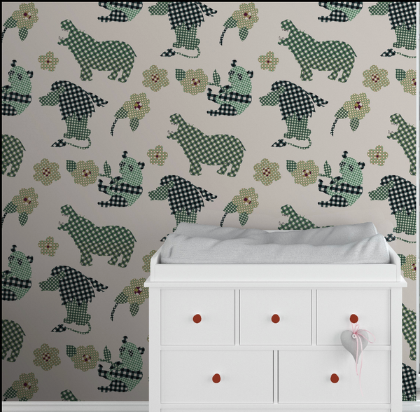 Hilly's Hippos 1970's Vintage Retro | Architectural Wallcoverings