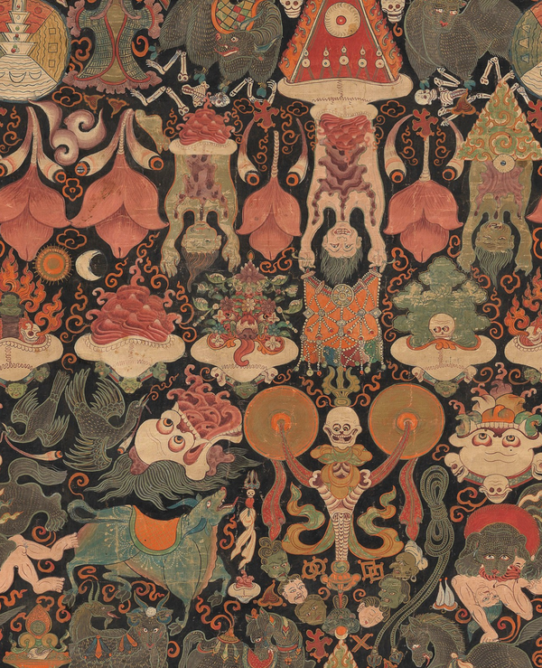Yama Dharmaraja - Green, Red, Brown Wallcovering | Mind the Gap