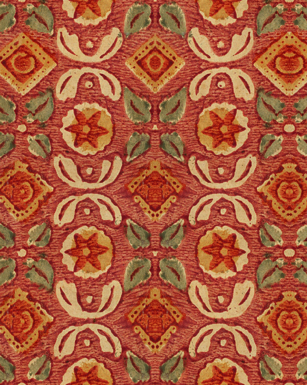 Varanasi Grenadine - Taupe, Green, Red Wallcovering | Mind the Gap
