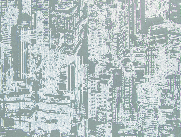 Serigraph Citiscape - Embellished Blue | Maya Romanoff
