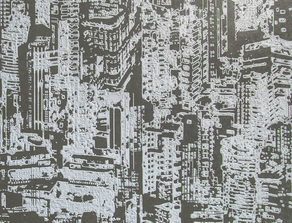 Serigraph Citiscape - Sculpted Slate | Maya Romanoff