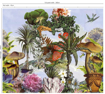 Jardin Des Reves Garden Panoramic Panel Mural 1 | Christian Lacroix Europe