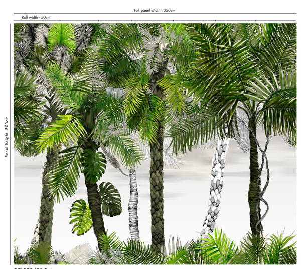 Croisette Tropical Panel 1 Rainette Green Wallpaper | Christian Lacroix Europe