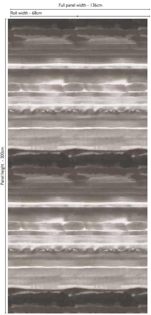 Ukiyoe Horizontal Panel 02 Graphite Wallpaper | Designer's Guild Europe