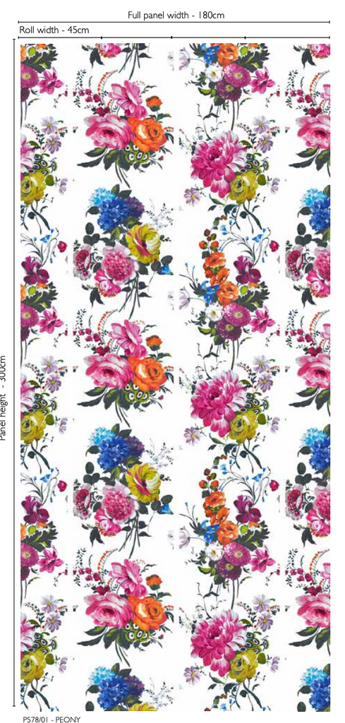 Amrapali Floral Panel 1 Multi Wallpaper | Designers Guild Europe