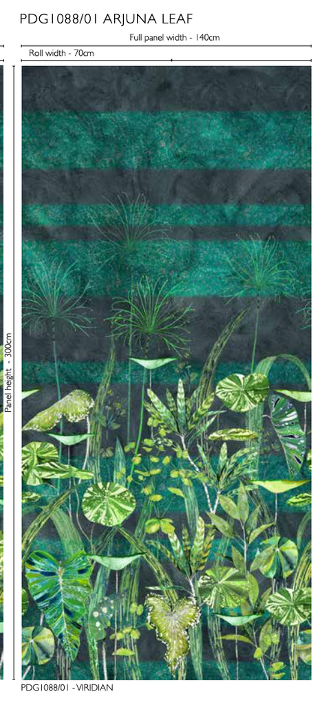 Arjuna Leaf Panel 01 Panel 1 Wallpaper | Designers Guild Europe