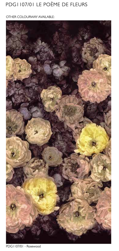 Le Poème de Fleurs Floral  Panel 01  Wallpaper | Designers Guild Europe