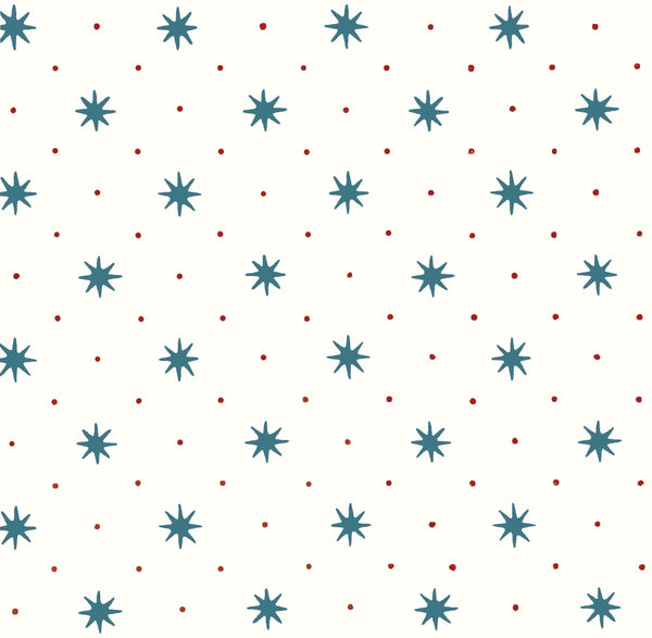 Serendipity Wallcovering Blue Red | Sister Parish