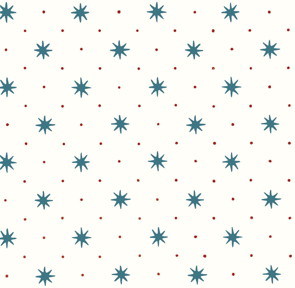 Serendipity Wallpaper Blue Red