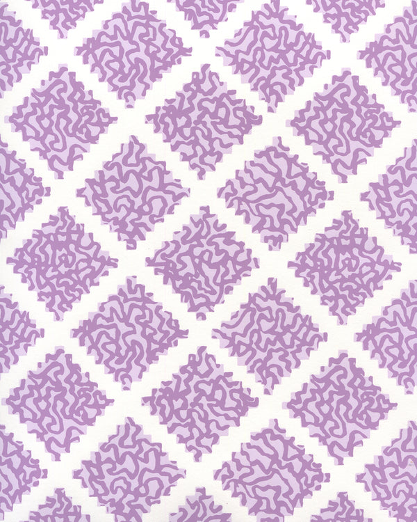 Shanghai Lilac Screen Printed - White Wallcovering | China Seas