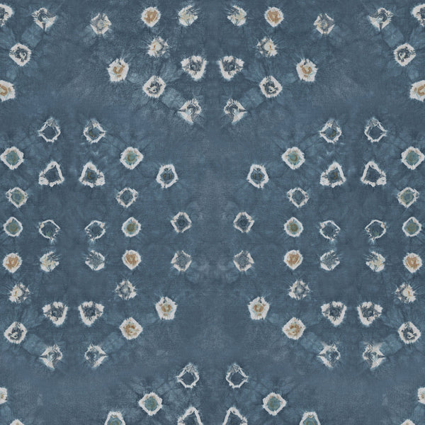 Shibori Circle Washed Indigo | Poppy Print Studio Wallcovering