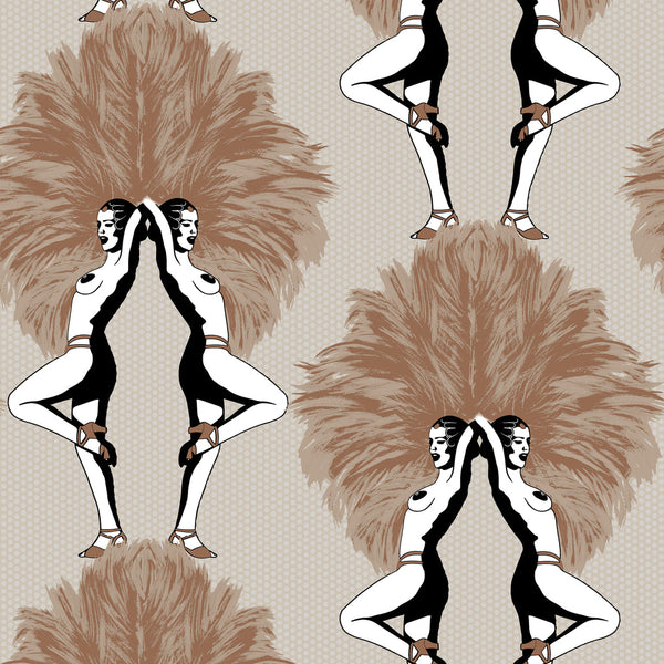 Showgirls Metallic Bronze & Cream Wallcovering | Graduate Collection