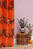 Shuiping de Pillement Velvet Black & Pale Gold on Orange