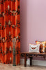 Shuiping de Pillement Velvet Black & Pale Gold on Orange