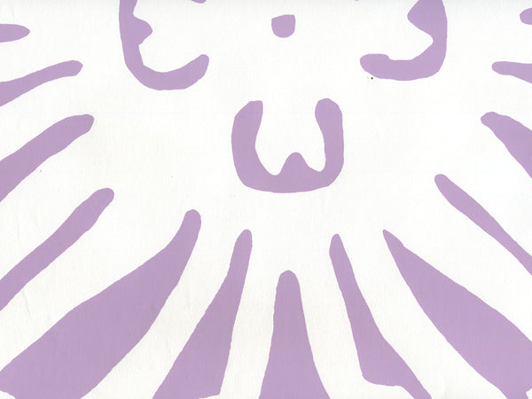 Sigourney Reverse Large Scale Lavender on White Screen Printed | China Seas