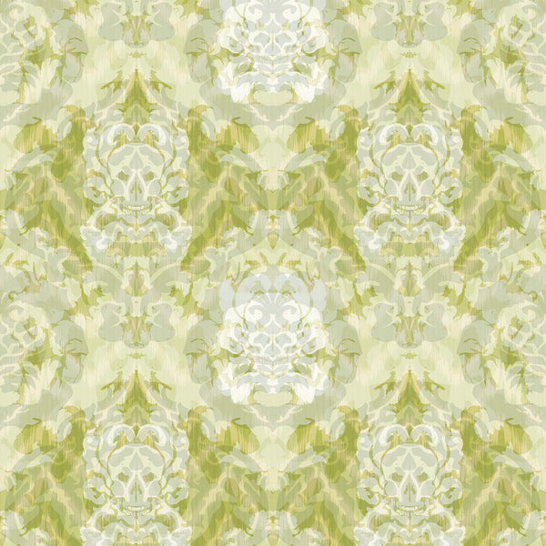 Skull Damask Superwide Lime | Timorous Beasties Wallcovering