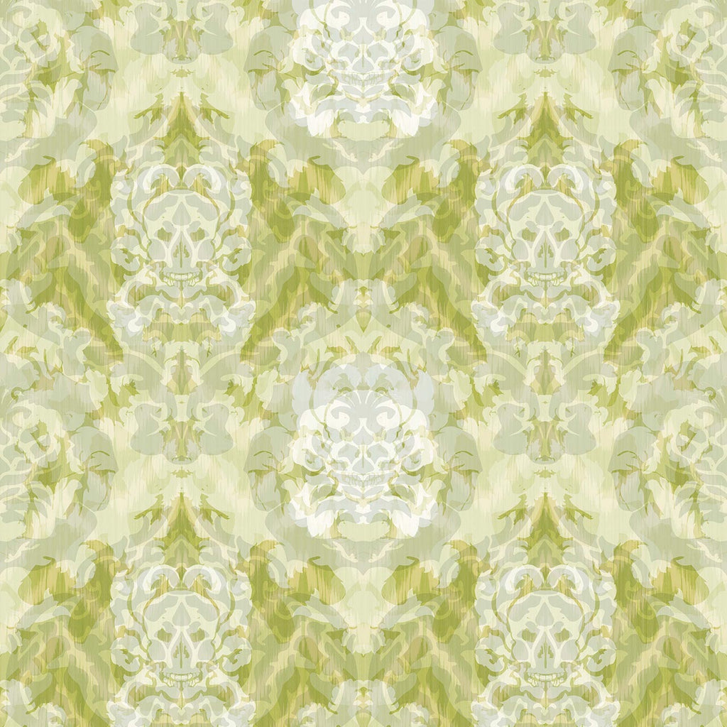 Skull Damask Superwide Lime