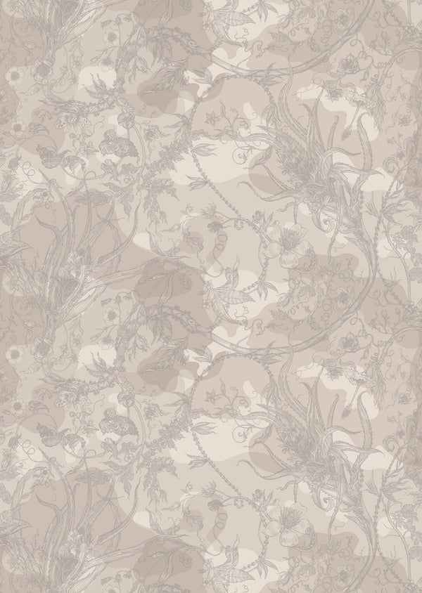 Spikey Ginger Faux Suede Beige | Timorous Beasties Wallcovering