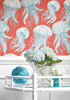 Jelly Fish Bloom, Coral and Turquoise