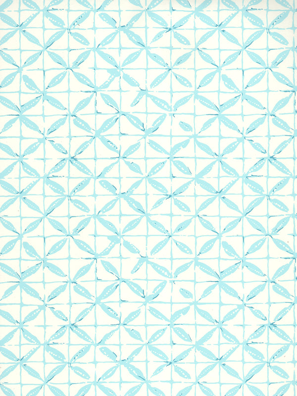 Sunnyjim All Over Turquoise on Almost White Screen Printed | China Seas