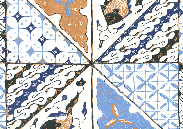 Sunnyjim Batik Multi Navy French Blue Screen Printed | China Seas