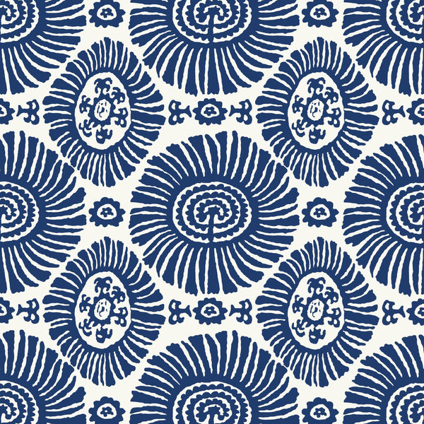 Solis, Navy Wallcoverings | Thibaut