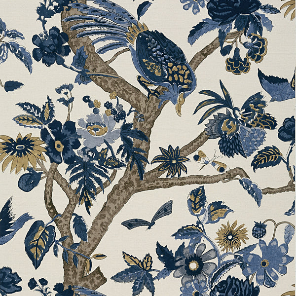 Coromandel Navy - Navy Wallcovering | Thibaut