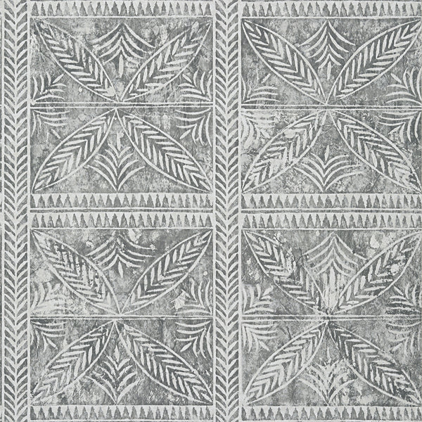 Timbuktu Grey - Grey Wallcovering | Thibaut