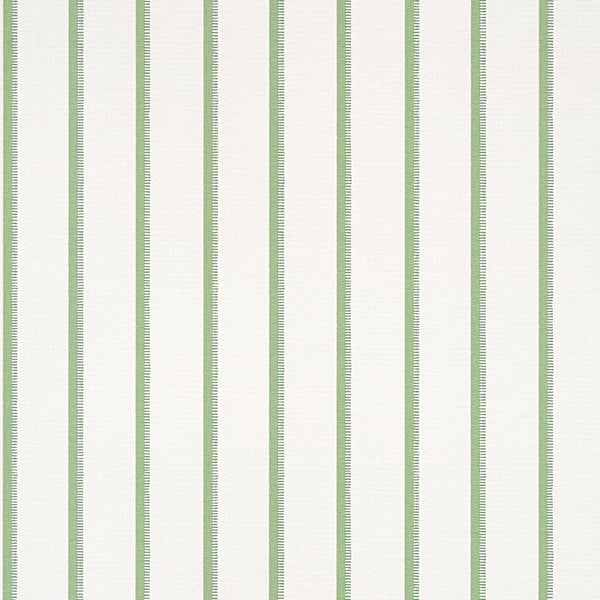 Notch Stripe Green - Ivory Wallcovering | Thibaut