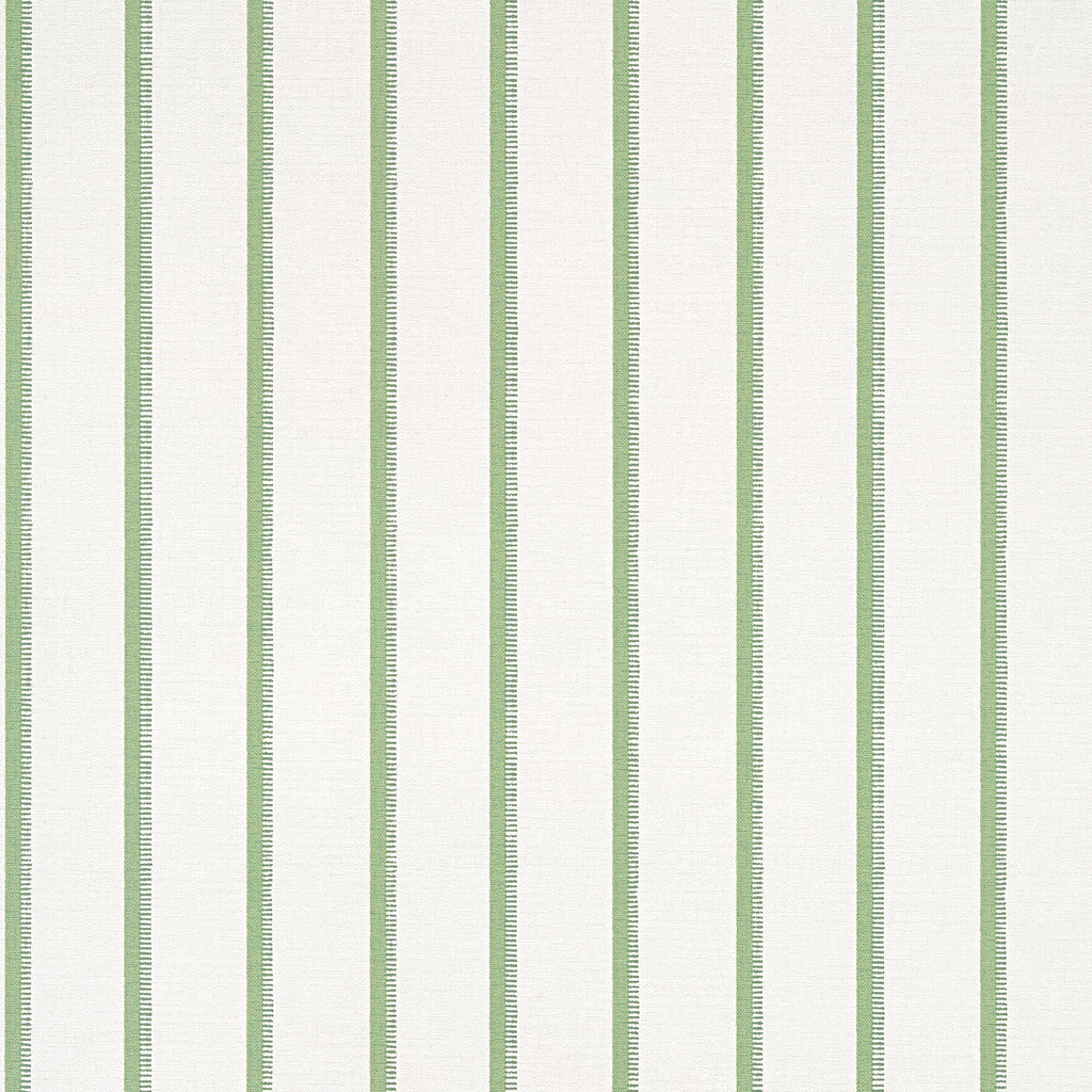 Notch Stripe Green - Ivory Wallcovering | Thibaut