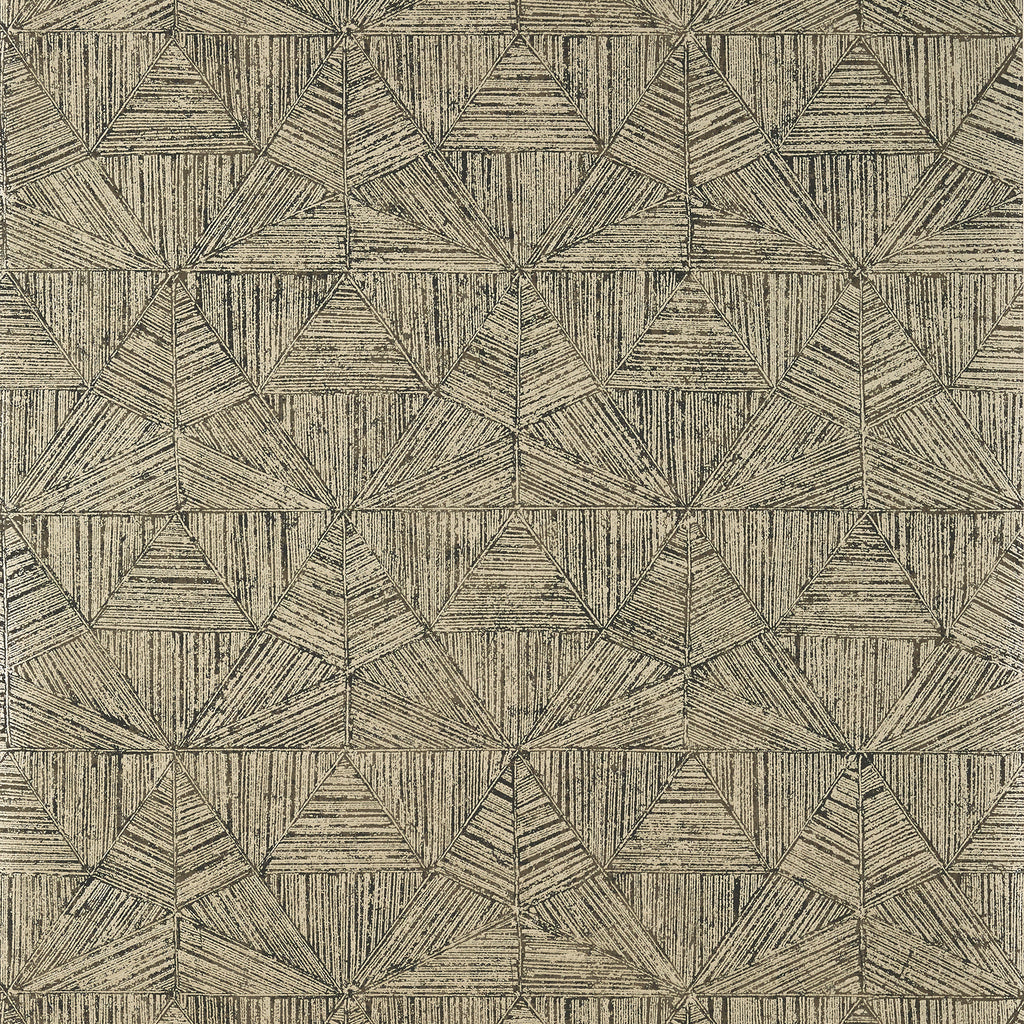 Crystalla Metallic Pewter on Black - Metallic Pewter on Black Wallcovering | Thibaut