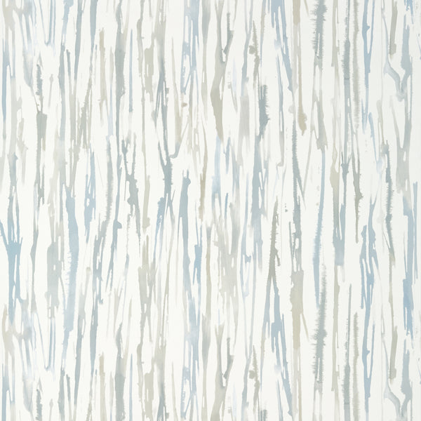 Aurora Soft Blue and Grey - Soft Blue and Grey Wallcovering | Thibaut