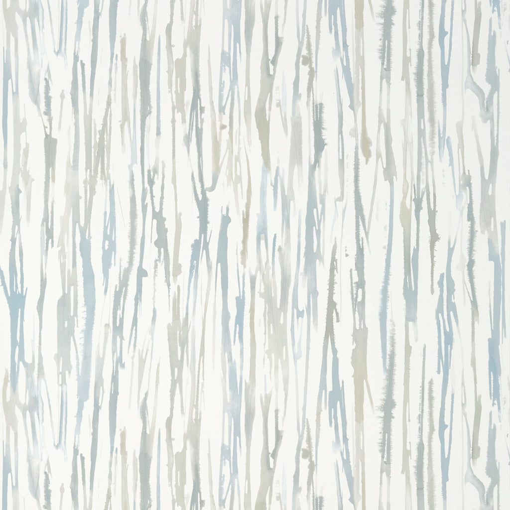 Aurora Soft Blue and Grey - Soft Blue and Grey Wallcovering | Thibaut