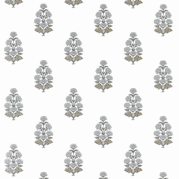 Audrey, Grey Wallcoverings | Thibaut