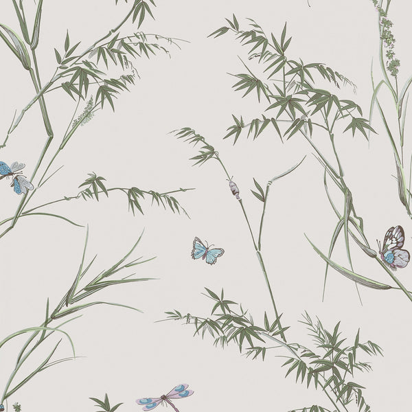 Virginia, Beige and Sage Wallcoverings | Thibaut