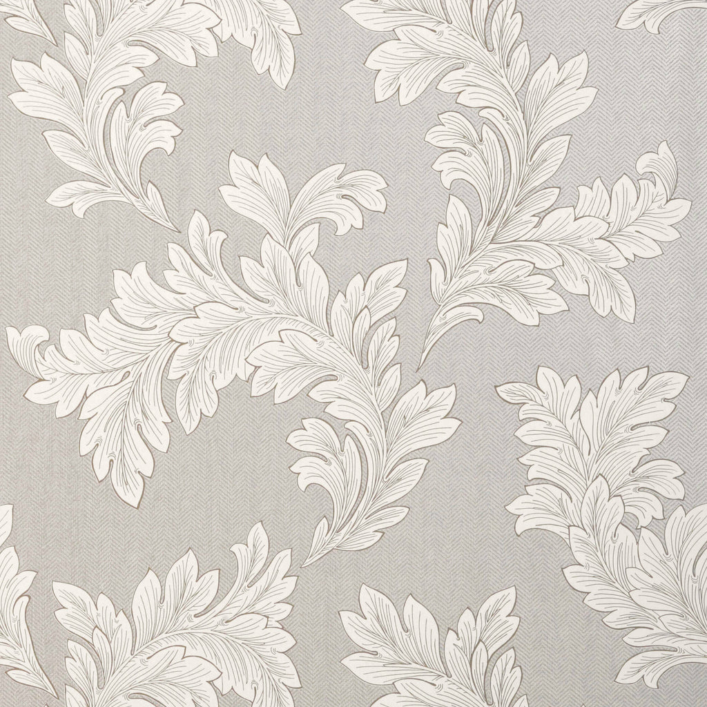 Eland Acanthus, Grey on Metallic Silver