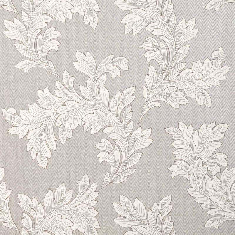 Eland Acanthus, Grey on Metallic Silver