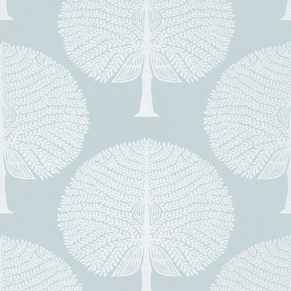 Mulberry Tree Spa Blue - Spa Blue Wallcovering | Thibaut