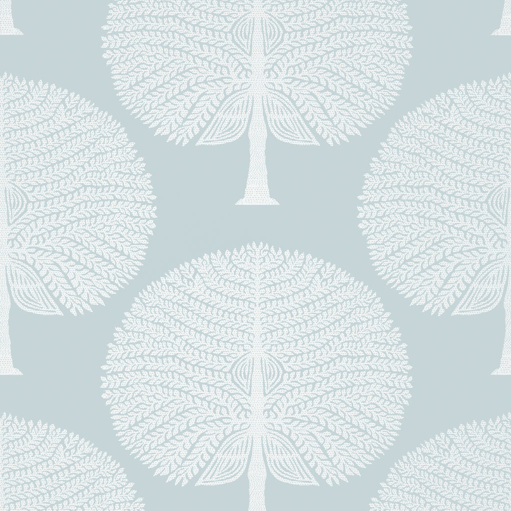 Mulberry Tree Spa Blue - Spa Blue Wallcovering | Thibaut
