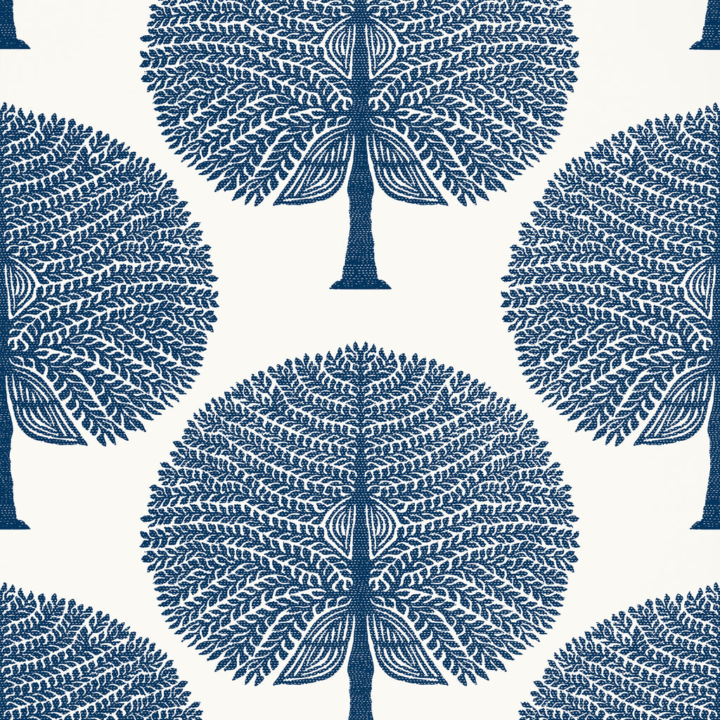 Mulberry Tree Navy - Navy Wallcovering | Thibaut