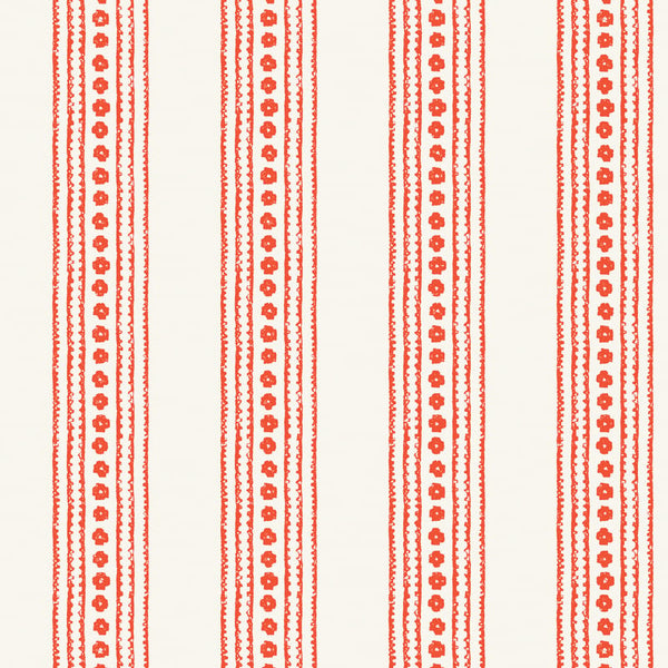 New Haven Stripe Coral - Coral Wallcovering | Thibaut