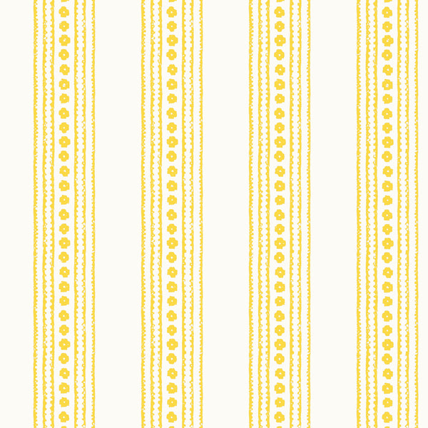 New Haven Stripe Yellow - Yellow Wallcovering | Thibaut