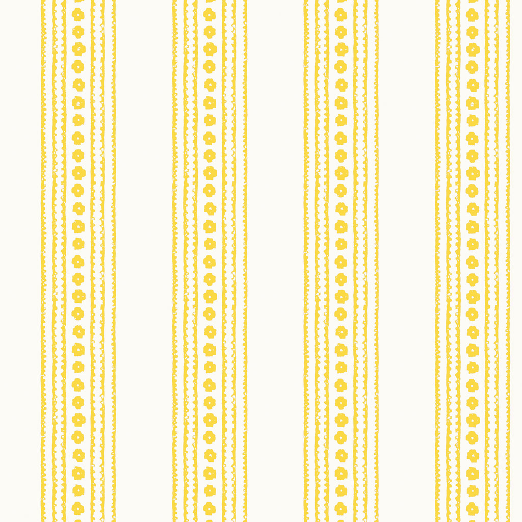 New Haven Stripe Yellow - Yellow Wallcovering | Thibaut