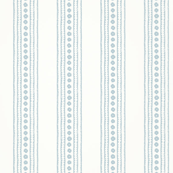 New Haven Stripe Spa Blue - Spa Blue Wallcovering | Thibaut