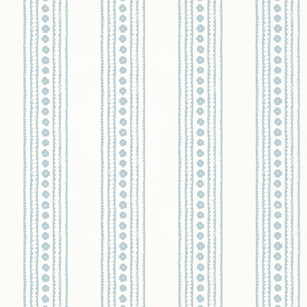 New Haven Stripe Spa Blue - Spa Blue Wallcovering | Thibaut