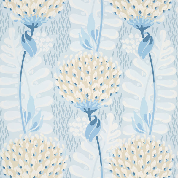 Tiverton Spa Blue - Spa Blue Wallcovering | Thibaut